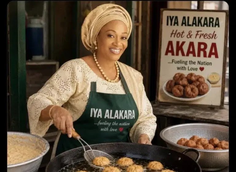 Remi-Tinubu-selling-akara-AI-768x559